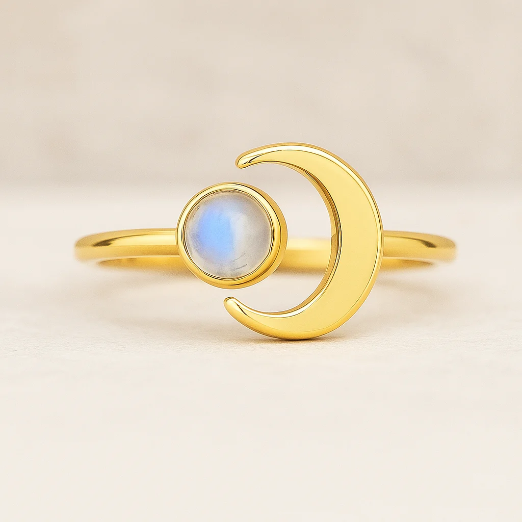 Mondstein Halbmond Ring